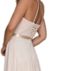 Nox Anabel - Y102 Halter Strap Lace Up Chiffon Evening Gown 17 Nox Anabel - Y102 Halter Strap Lace Up Chiffon Evening Gown