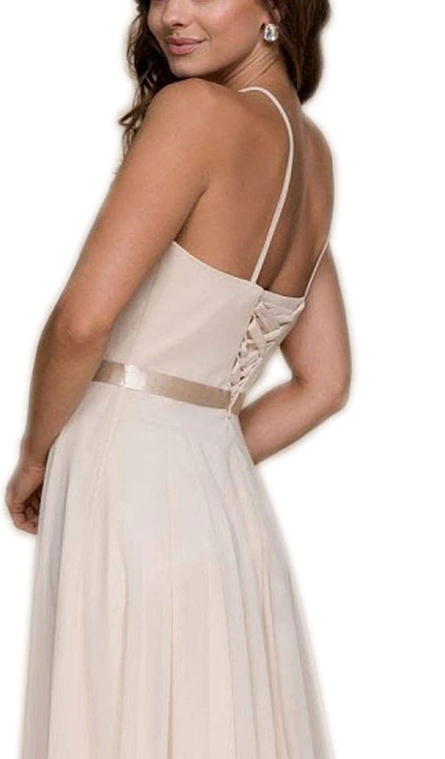 Nox Anabel - Y102 Halter Strap Lace Up Chiffon Evening Gown 9 Nox Anabel - Y102 Halter Strap Lace Up Chiffon Evening Gown