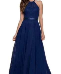 Nox Anabel - Y102 Halter Strap Lace Up Chiffon Evening Gown 18 Nox Anabel - Y102 Halter Strap Lace Up Chiffon Evening Gown