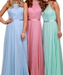 Nox Anabel - Y102 Halter Strap Lace Up Chiffon Evening Gown 19 Nox Anabel - Y102 Halter Strap Lace Up Chiffon Evening Gown