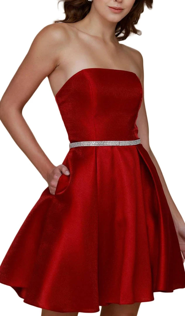 Cocktail Dresses Nox Anabel - Y661 Straight Across A-Line Cocktail Dress 8 Cocktail Dresses Nox Anabel - Y661 Straight Across A-Line Cocktail Dress