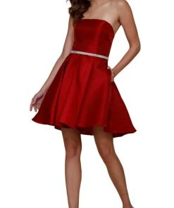 Cocktail Dresses Nox Anabel - Y661 Straight Across A-Line Cocktail Dress 14 Cocktail Dresses Nox Anabel - Y661 Straight Across A-Line Cocktail Dress