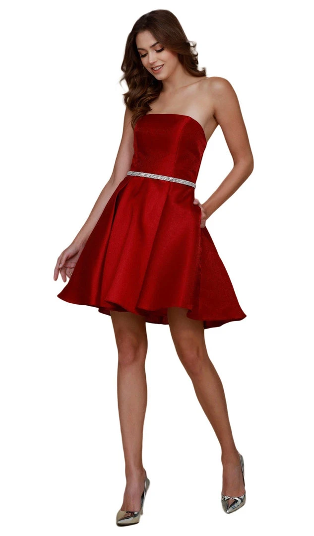 Cocktail Dresses Nox Anabel - Y661 Straight Across A-Line Cocktail Dress 7 Cocktail Dresses Nox Anabel - Y661 Straight Across A-Line Cocktail Dress