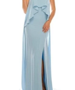 Formal Gowns Odrella - 1088 Embellished Halter Neck Flounce Bodice Gown With Slit