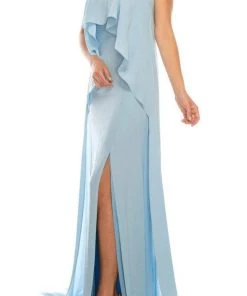 Formal Gowns Odrella - 1088 Embellished Halter Neck Flounce Bodice Gown With Slit