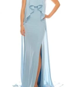 Formal Gowns Odrella - 1088 Embellished Halter Neck Flounce Bodice Gown With Slit