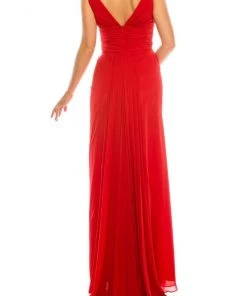 Odrella - 1301 Bead Appliqued Draped Sheath Gown Formal Gowns
