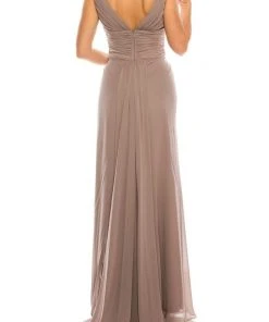 Odrella - 1301 Bead Appliqued Draped Sheath Gown Formal Gowns