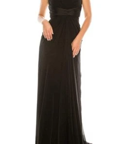 Odrella - 1698 Gathered Embellished Halter Crepe Chiffon Evening Dress