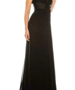 Odrella - 1698 Gathered Embellished Halter Crepe Chiffon Evening Dress