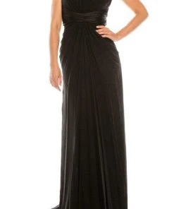 Odrella - 1698 Gathered Embellished Halter Crepe Chiffon Evening Dress