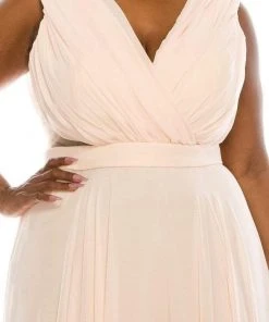 Formal Gowns Odrella - 4424 Surplice Neckline Chiffon A-Line Gown