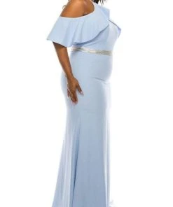 Odrella - 4513 Halter Ruffles Cold Shoulder Beaded Trumpet Gown Formal Gowns 15 Odrella - 4513 Halter Ruffles Cold Shoulder Beaded Trumpet Gown Formal Gowns