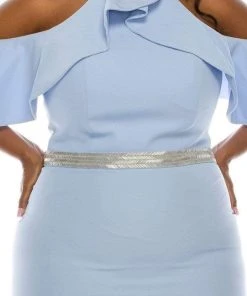 Odrella - 4513 Halter Ruffles Cold Shoulder Beaded Trumpet Gown Formal Gowns 16 Odrella - 4513 Halter Ruffles Cold Shoulder Beaded Trumpet Gown Formal Gowns