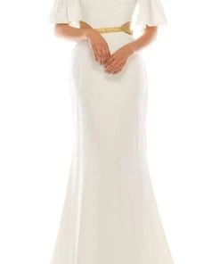 Formal Gowns Odrella - 4516 Beaded Sheer Waist Cutout Cold Shoulder Evening Dress