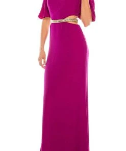Formal Gowns Odrella - 4516 Beaded Sheer Waist Cutout Cold Shoulder Evening Dress