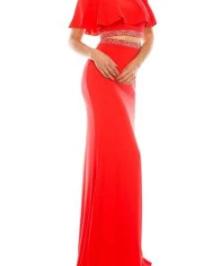 Odrella - 4562 Faux Two-Piece Off Shoulder Mermaid Gown