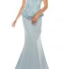 Formal Gowns Odrella - 4617 Appliqued Peplum Accented Trumpet Gown