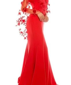 Formal Gowns Odrella - 7Y1037 Off-Shoulder Trumpet Gown With Embroidered Mesh Cape 16 Formal Gowns Odrella - 7Y1037 Off-Shoulder Trumpet Gown With Embroidered Mesh Cape