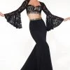 Panoply - 14844 Two-Piece Sultry Bell Sleeved Lace Trumpet Gown Formal Gowns