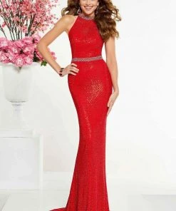 Panoply - 14855 Rhinestone Studded High Halter Long Gown Formal Gowns 8 Panoply - 14855 Rhinestone Studded High Halter Long Gown Formal Gowns