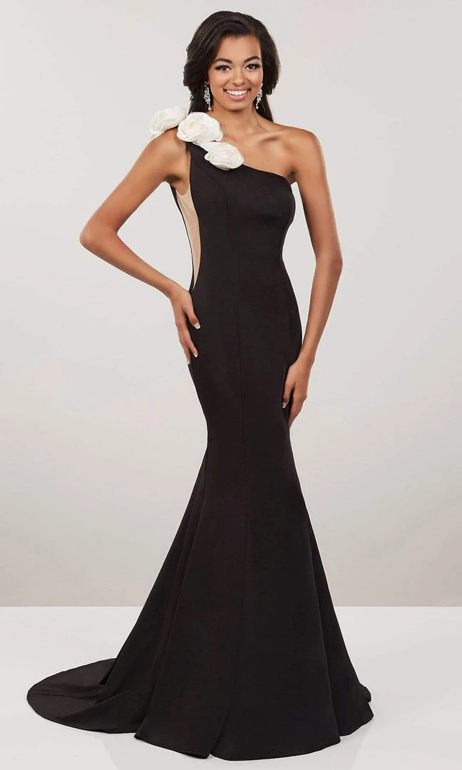 Panoply - 14910 One Shoulder Rosette Ornate High Slit Dress Formal Gowns 5 Panoply - 14910 One Shoulder Rosette Ornate High Slit Dress Formal Gowns