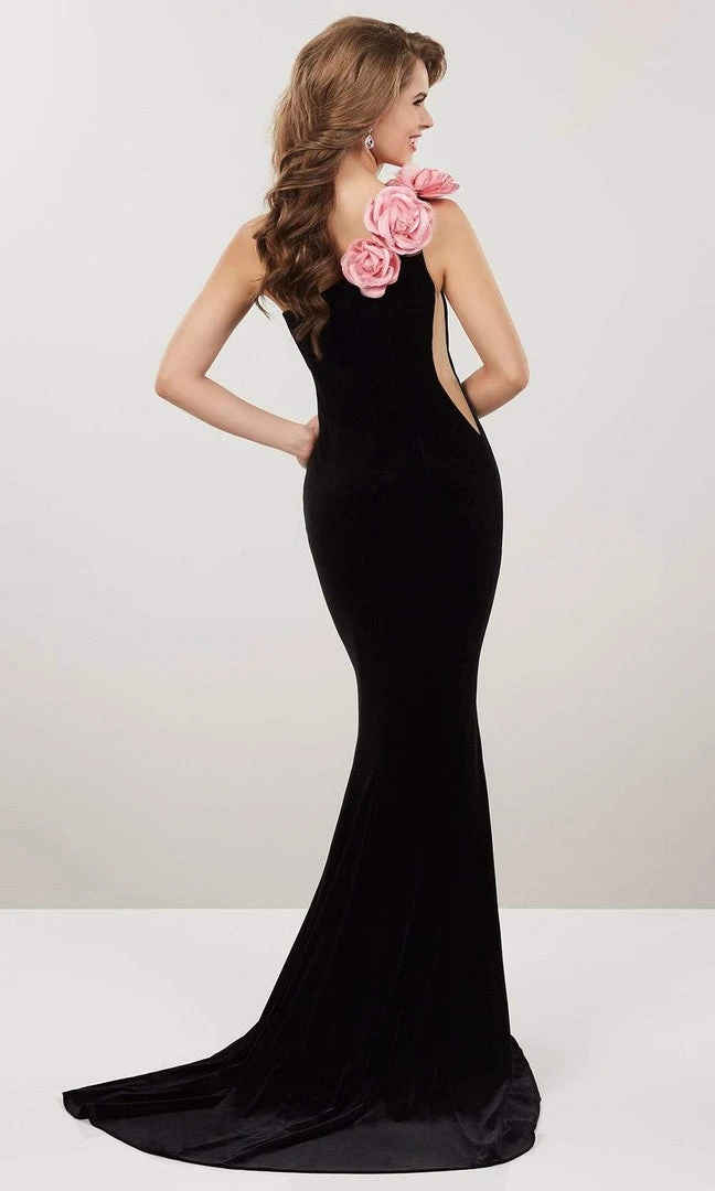 Panoply - 14910 One Shoulder Rosette Ornate High Slit Dress Formal Gowns 4 Panoply - 14910 One Shoulder Rosette Ornate High Slit Dress Formal Gowns