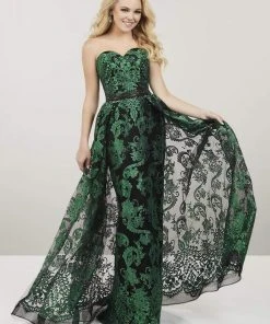 Panoply - 14937 Embroidered Strapless Dress With Overlay