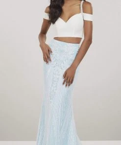 Panoply - 14940 Two Piece Sequined Jersey Trumpet Dress Formal Gowns