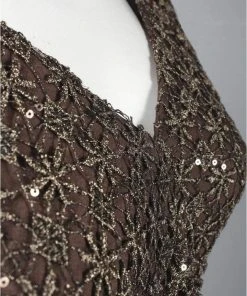 Patra - 12615 Cap Sleeve Gilded Starburst Lace A-Line Gown Formal Gowns 9 Patra - 12615 Cap Sleeve Gilded Starburst Lace A-Line Gown Formal Gowns