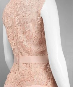 Formal Gowns Patra - 13654 Lace Embellished V-Neck Chiffon Dress