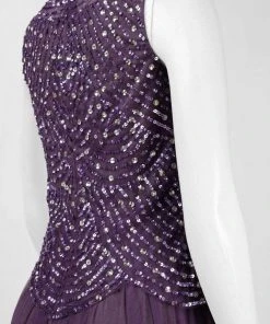Formal Gowns Patra - Embellished Scoop Neck A-Line Dress P1331