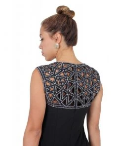 Patra - P1283 Embellished Jewel Sheath Dress