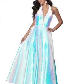 Blush By Alexia Designs Formal Gowns Pink By Blush - 5832 Shimmer V-Neck Long Dress