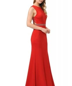 Poly USA - 8230 Beaded Strappy Scoop Trumpet Dress