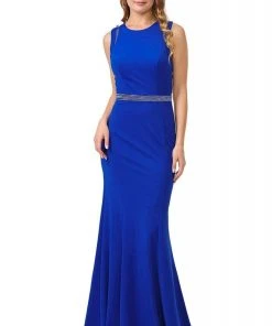 Poly USA - 8230 Beaded Strappy Scoop Trumpet Dress