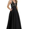 Poly USA - 8316 Embroidered Deep Halter V-neck A-line Gown 2 Poly USA - 8316 Embroidered Deep Halter V-neck A-line Gown