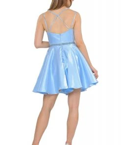 Cocktail Dresses Poly USA - 8447 Sleeveless A-Line Short Dress