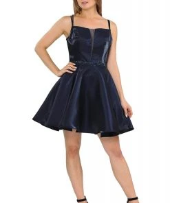 Cocktail Dresses Poly USA - 8447 Sleeveless A-Line Short Dress