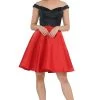 Poly USA - 8532 Two Tone Embellished Off-Shoulder A-line Dress Cocktail Dresses