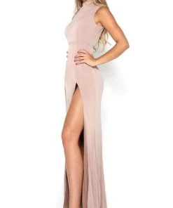 Portia And Scarlett - JJ Dress High Neck Double Slit Dress 8 Portia And Scarlett - JJ Dress High Neck Double Slit Dress