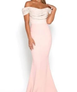 Portia And Scarlett - Mermaid Gown Appliqued Off Shoulder Gown Formal Gowns