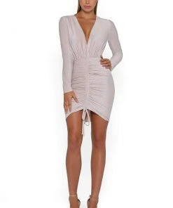 Portia And Scarlett - Senia Dress Short Ruche-Front Sheath Dress