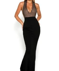 Formal Gowns Portia And Scarlett - Tasha Dress Plunging Halter Mermaid Dress
