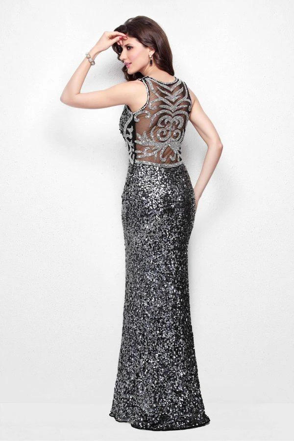 Primavera Couture - 1121 Embellished Sleeveless Long Dress With Slit Formal Gowns 9 Primavera Couture - 1121 Embellished Sleeveless Long Dress With Slit Formal Gowns
