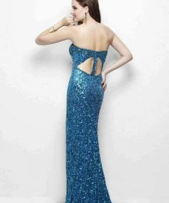 Primavera Couture - 1161 Strapless Two-Toned Sequined Gown