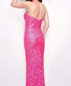 Formal Gowns Primavera Couture - 1253 Strapless Sequined Sweetheart Sheath Dress