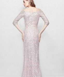 Primavera Couture - 1275 Off Shoulder Sparkly Sequined Evening Dress Formal Gowns
