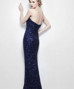 Primavera Couture - 1441 Strapless Sequined Long Gown With Bolero Formal Gowns