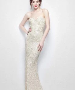 Primavera Couture - 1441 Strapless Sequined Long Gown With Bolero Formal Gowns